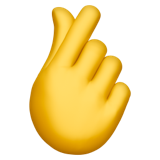 Emoji Hand with Index Finger and Thumb Crossed apple