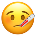 Face with Thermometer emoji apple